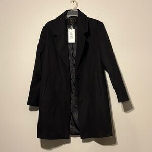 NWT Aprsfn Classic Black Trench Coat hand wash sz. XL